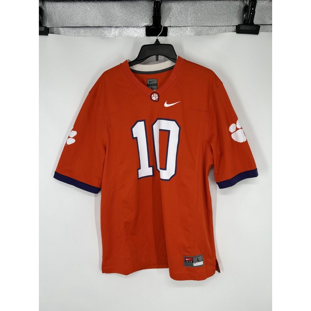 Nike Clemson Tigers University‎ Home Jersey Mens Size Large Orange Football #10